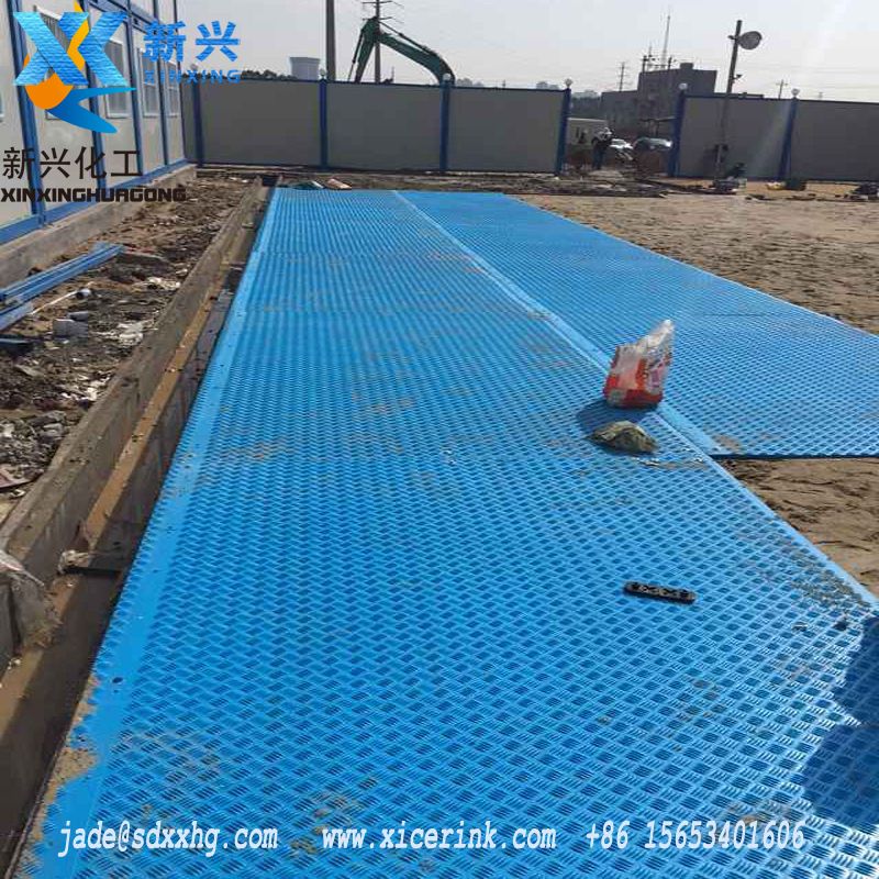 Construction vehicle muddy road access anti slip plastic ground protection track mats