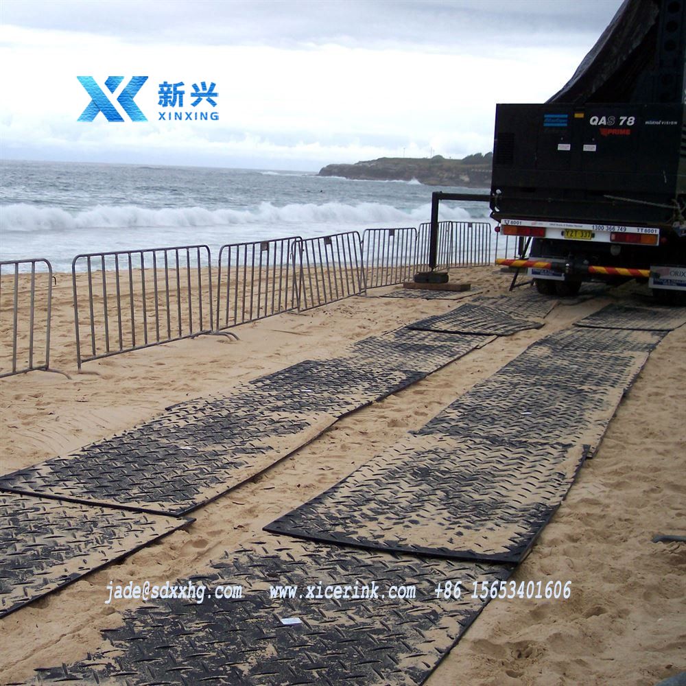 12.7mm Thick Heavy Equipment HDPE Temporary Road Mat 4x8 HDPE Ground Protection Track Mat